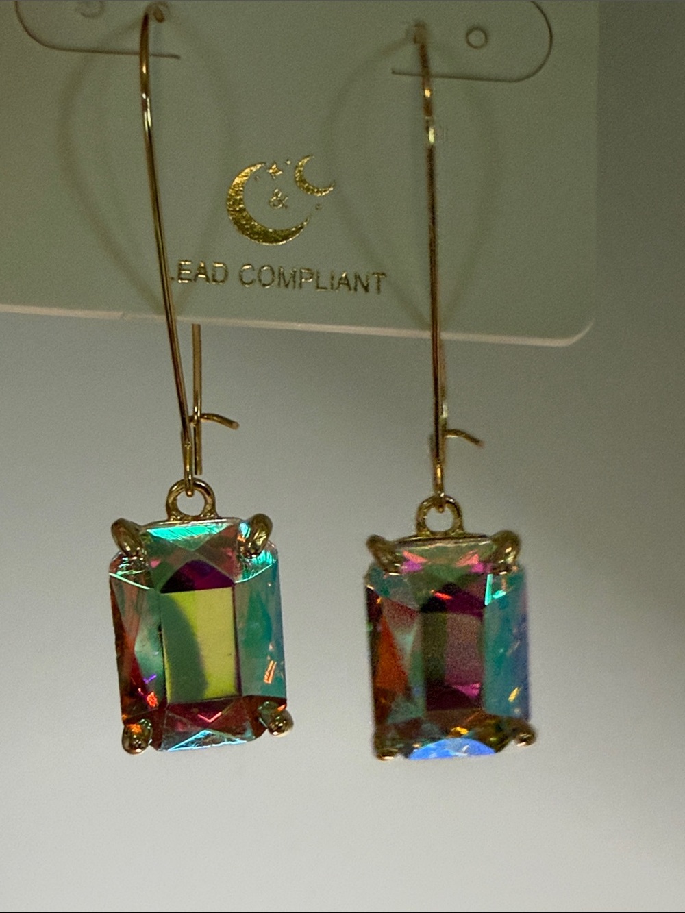 Irresistible Aurora Crystal Drop Earrings - Goldtone